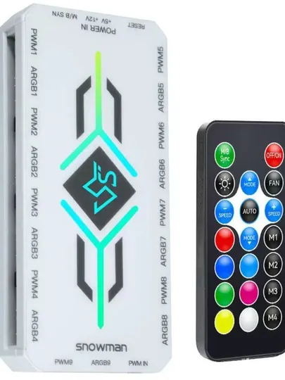 Контроллер SNOWMAN H9-ARGB 5 В 3-контактный Aura Sync для вентиляторов 4-контактный PWM