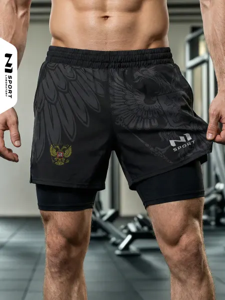 N1Sport Спортивные шорты с тайтсами для тренировок в зале