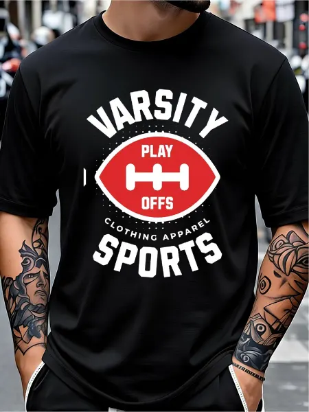 Футболка мужская с принтом Varsity Sports Play Offs Разнообр