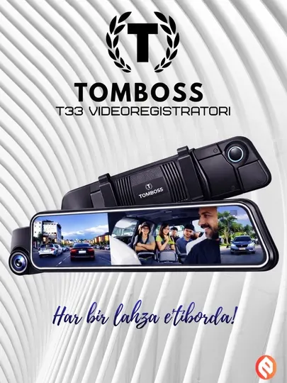 Видеорегистратор, 3-х камерный, TOMBOSS, T33, FULL HD экран, WI-FI, GPS