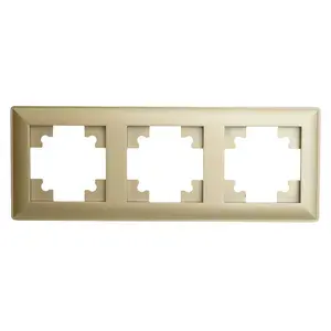 Рамка STEKKER, PFR00-7003-08 3-местная, пластик, серия Катрин, золото 10 штук