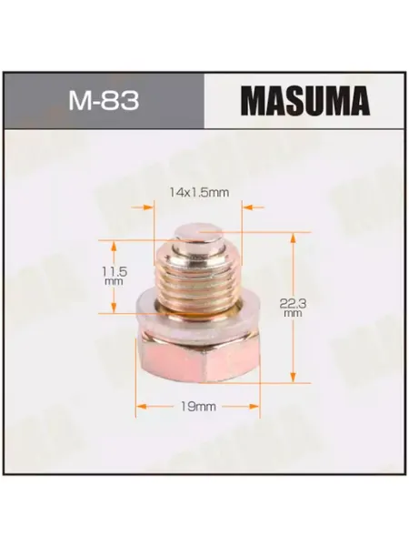 MASUMA Болт слива масла M14 x 1.5 с магнитом для а м VAG