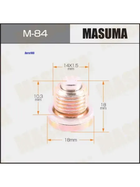 MASUMA Болт маслосливной С МАГНИТОМ (с шайбой) VAG 14x1.5mm MASUM