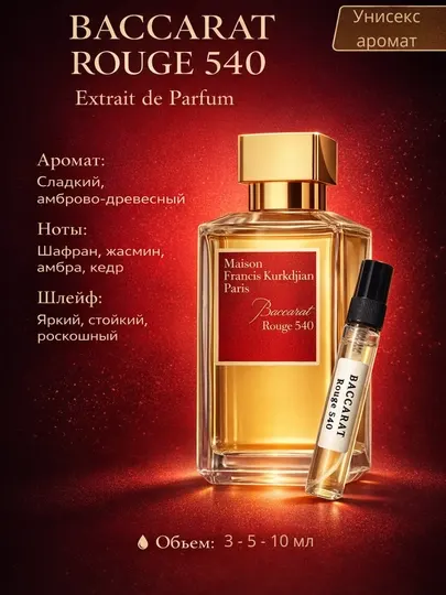 Baccarat Rouge 540 духи для мужчин и женщин, 3-5-10 мл