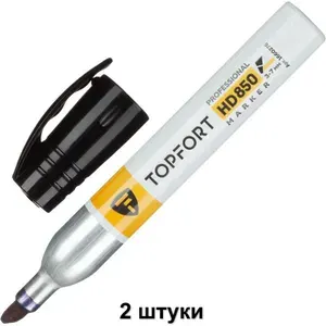 TOPFORT Маркер для агрессивной среды HD 850, черный, 3-7 мм, 2 шт