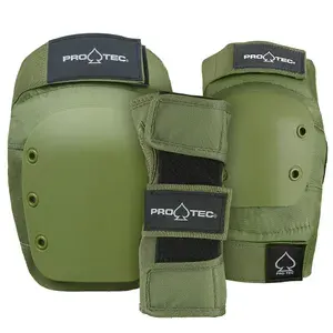 Набор защиты (колени, локти, запястья) PRO-TEC STREET ADULT 3-PK PAD SET OPEN-BACK ARMY GREEN