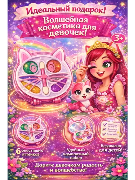 Нет бренда Подарочный набор декоративной косметики для девочек 3+