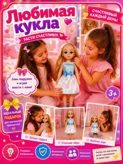 Lovely Doll Любимая кукла 32 см для девочек подарок 3+