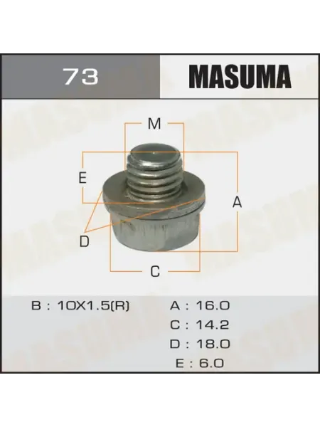 MASUMA Болт маслосливной A T (с шайбой) Toyota, Mitsubishi, Suzuki