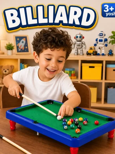 Детский настольный бильярд Billiards Game VS, игровой набор с шарами и киями, 3+