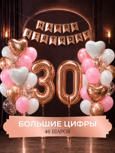 Балуния Фотозона на юбилей с цифрой 30 воздушные шары набор