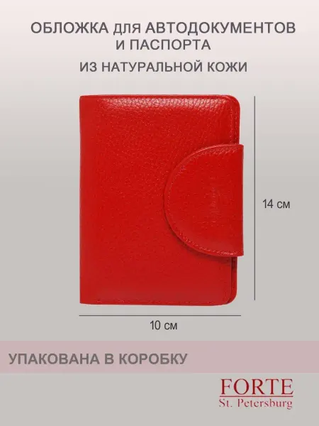Forte Обложка кожаная для автодокументов и паспорта, бумажник