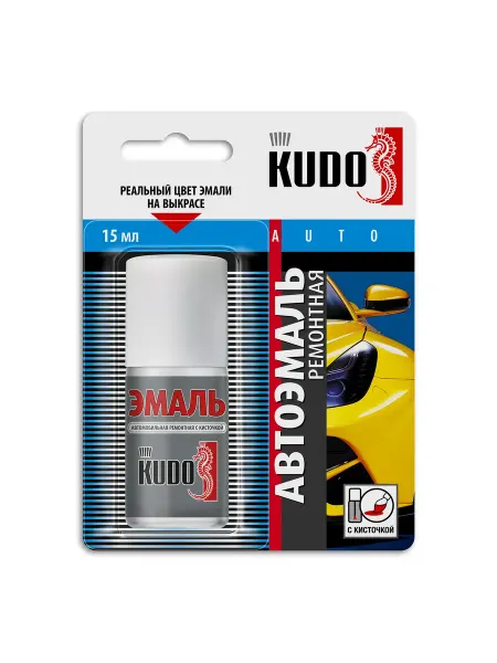KUDO Эмаль автомобильная ремонтная с кисточкой белый