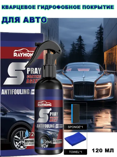 Rayhong Набор Кварцевое гидрофобное покрытие для авто 120 мл