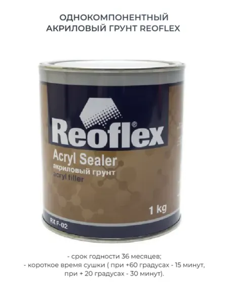 Reoflex Грунтовка автомобильная акриловая серая