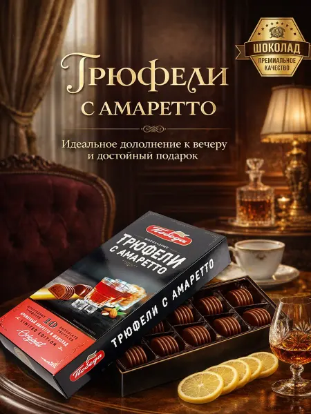 Победа Вкуса Трюфели шоколадные с амаретто 130гр