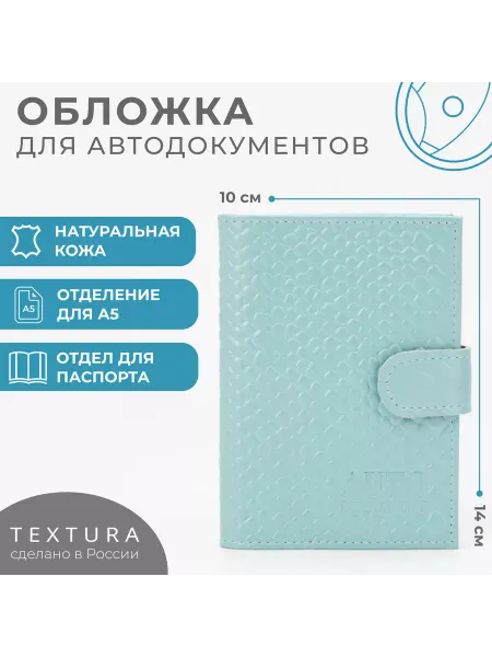 TEXTURA Обложка для автодокументов и паспорта на кнопке