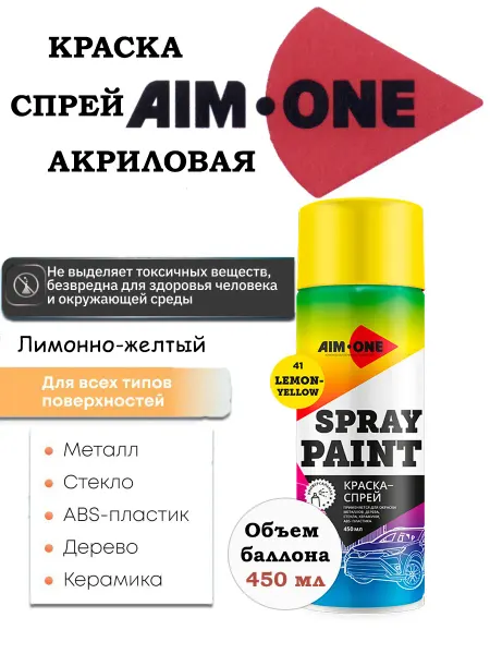 Краски для авто Краска лимонно желтая для автомобиля пластика и металла