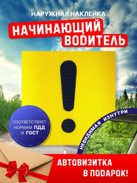 АВТОЗНАК96 Знак начинающий водитель невидимый изнутри