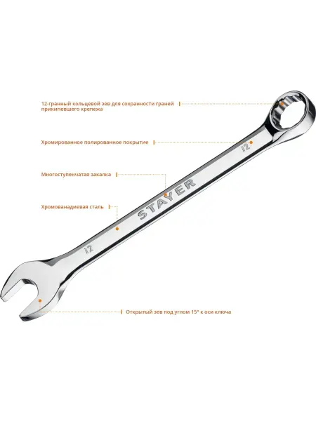 Stayer Комбинированный гаечный ключ 12 мм 27081-12_z01