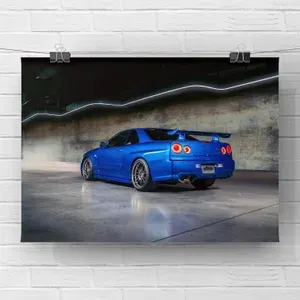 Постер "Nissan GTR / Ниссан ГТР - Автомобили - Постер для интерьера и декора", 40 см х 30 см
