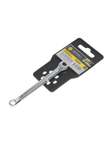 ЭВРИКА Ключ комбинированный 6х6мм CrV Pro