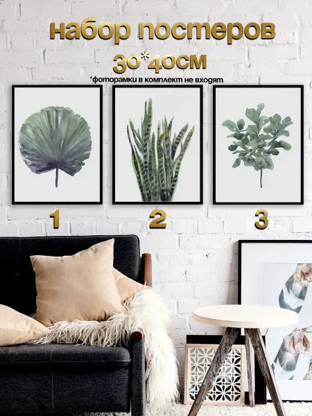 Zoom_print store Набор постеров ботаника растения 30*40
