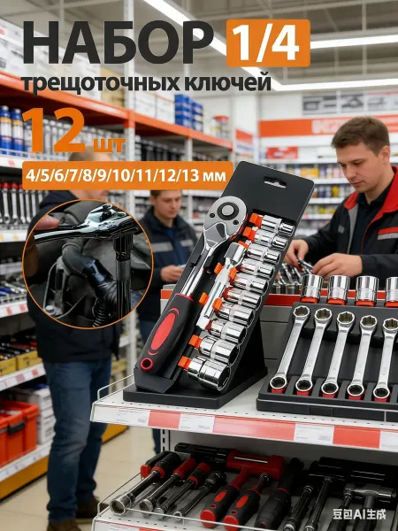 KINGTUL Набор рожковых гаечных ключей с трещоткой