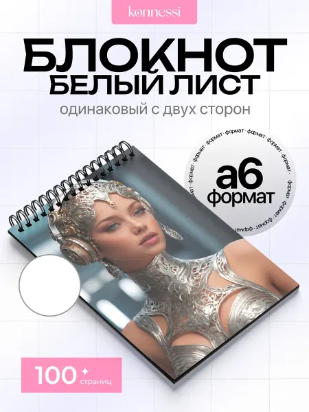 KONNESSI Блокнот Кот в наушниках. 120 страниц. А6