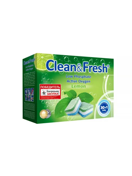 Clean&amp;Fresh Таблетки для посудо-моечных машин Clean Fresh All-in-1 30