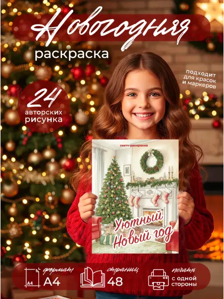 ЛАСЬЕЛЬ Раскраска Новогодняя антистресс для детей и взрослых