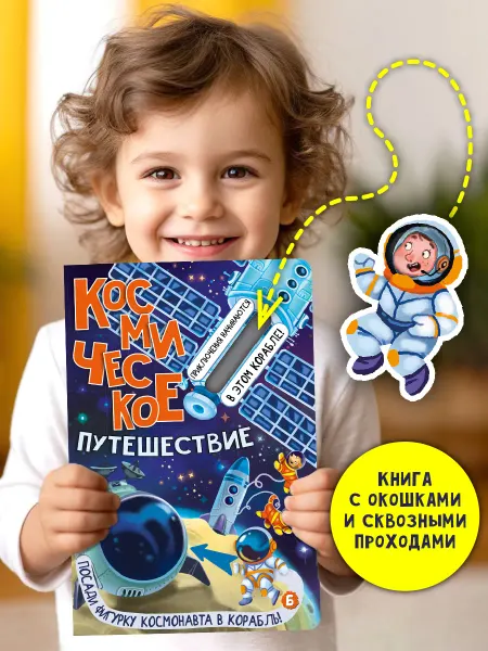 БимБиМон Книга детская интерактивная Виммельбух про космос