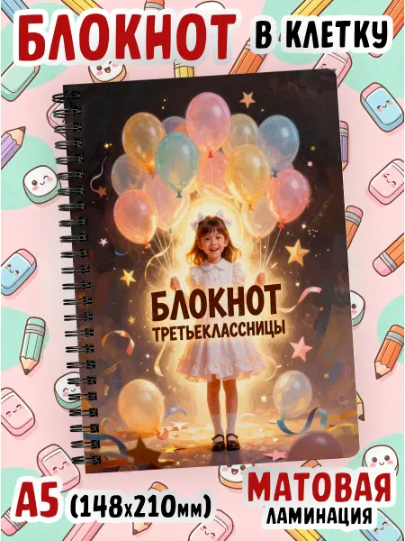 Блокнот из сказки Блокнот третьеклассницы в клетку