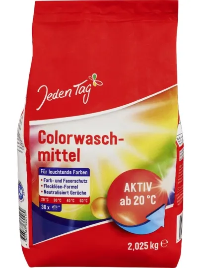 Стиральный порошок Jeden Tag Color для цветного белья, 30 стирок, качество Германии