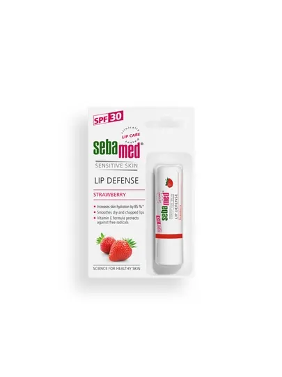 Бальзам для губ Sebamed Lip Defense Strawberry SPF 30, для чувствительной кожи