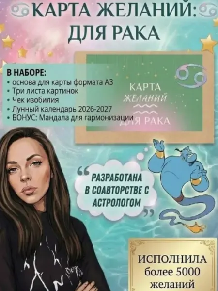 Карта желаний для знака зодиака Рак