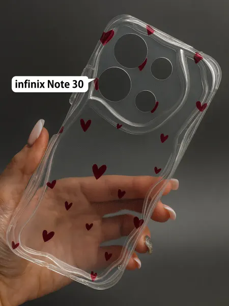 РИНОФОН Рельефный чехол с сердечками на Infinix Note 30