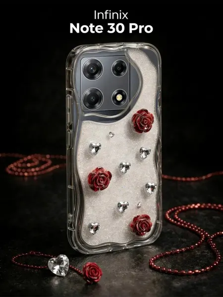 РИНОФОН Чехол с розами и кристаллами на Infinix Note 30 Pro