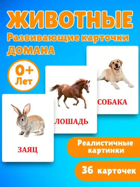 Карточки с Животными. Развивающие карточки с животными