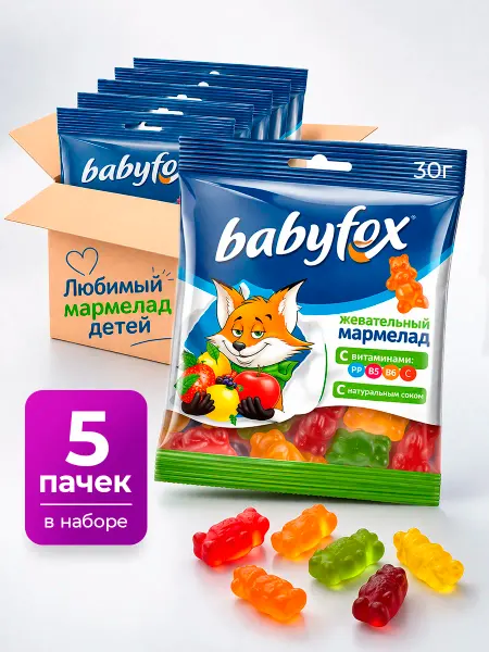KDV Мармелад жевательный детский 5 шт по 30 г