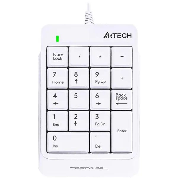 Клавиатура A4Tech модель Fstyler FK13P цифровой блок, USB slim, белый (FK13P WHITE)