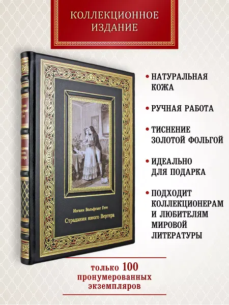 Творческое объединение Алькор Страдания юного Вертера. И. В. Гете. книга в коже