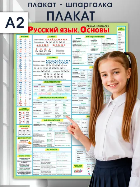 ТМ Мир поздравлений Плакат Русский язык Основы для начальной и средней школы