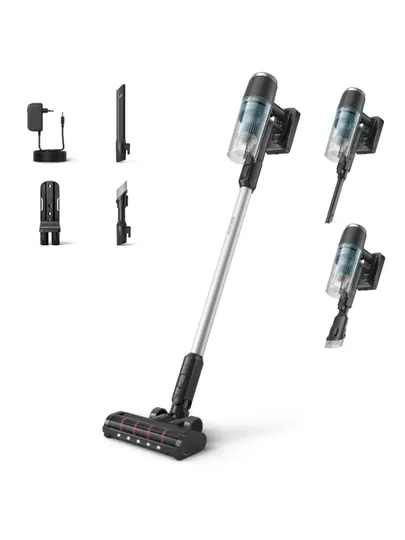 Пылесос Philips серии 3000 XC3031, аккумуляторный, сухой, без мешка (чёрный, синий)
