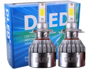 Светодиодные автомобильные лампы STAR H7 Бренд DLED C6 3000K желтый (2шт)