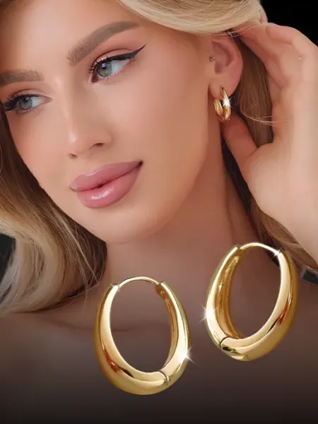 Beauty in details Серьги кольца конго крупные old money
