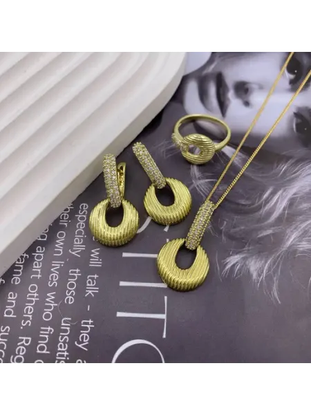 Sall jewelry collection Кольцо женское бижутерия комплект с серьгами и подвеской