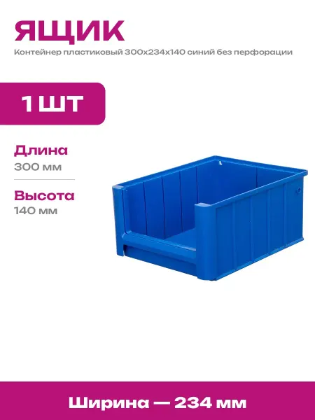 Ящик для мелочей пластиковый синий 300х234х140 органайзер