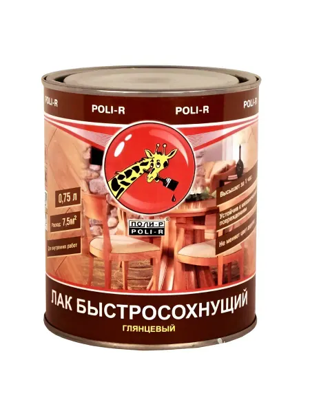 Poli-R Лак быстросохнущий для внутренних работ 0.75 л