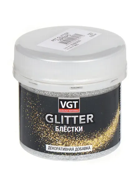 VGT Блестки декоративные серебристые акриловые 0.05 кг